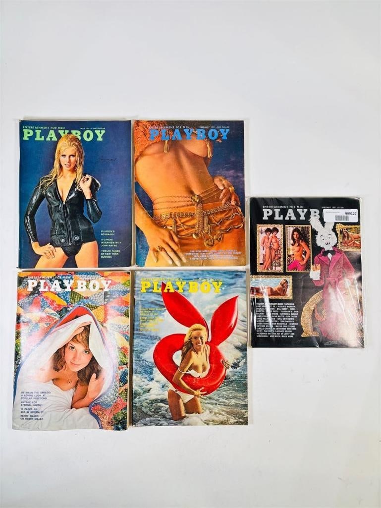 1972 Vintage Playboy Magazine Lot - Set of 5: set of five (5) vintage issues of Playboy Magazine. Known for its sophisticated blend of world-class photography, award-winning journalism, and interviews with the most influential figures of the 20th