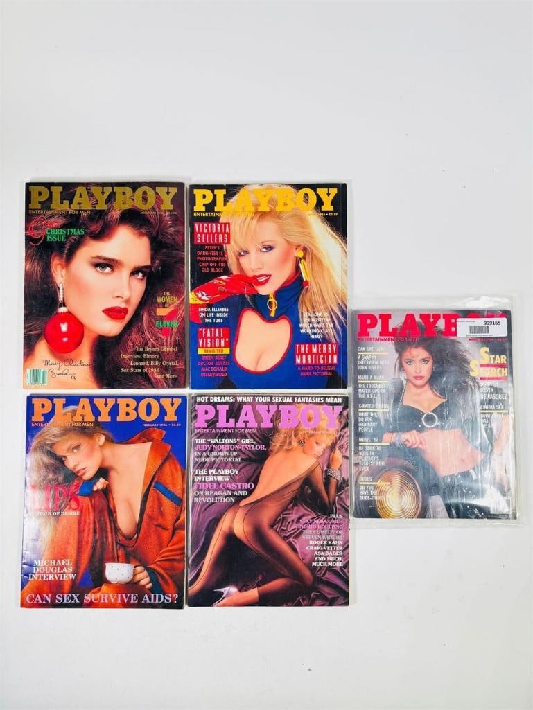 Vintage Playboy Collection - Set of 5 -1986: set of five (5) vintage issues of Playboy Magazine. Known for its sophisticated blend of world-class photography, award-winning journalism, and interviews with the most influential figures of the 20th