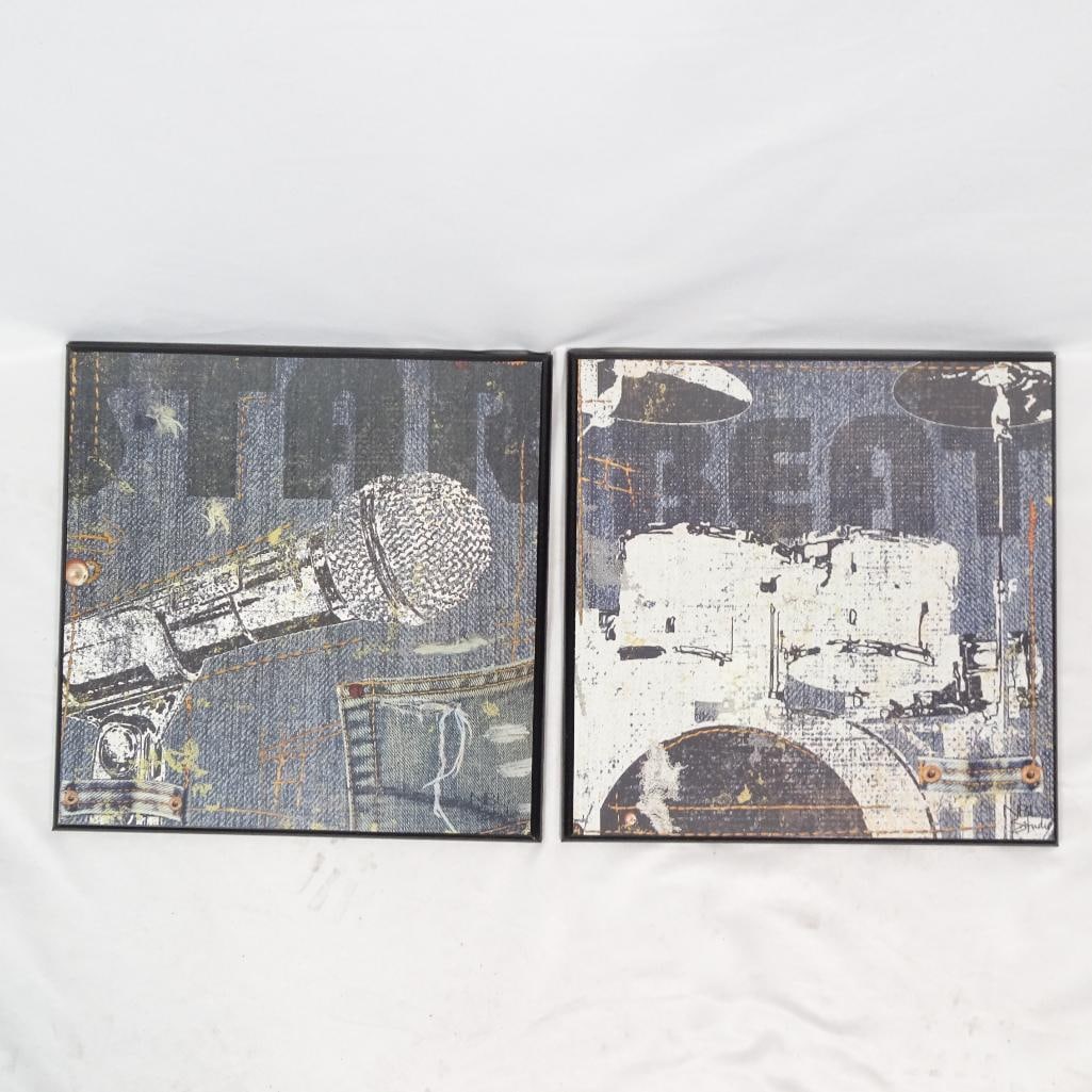 Set of 2 Music Theme Wall Art Prints (1 of 6)