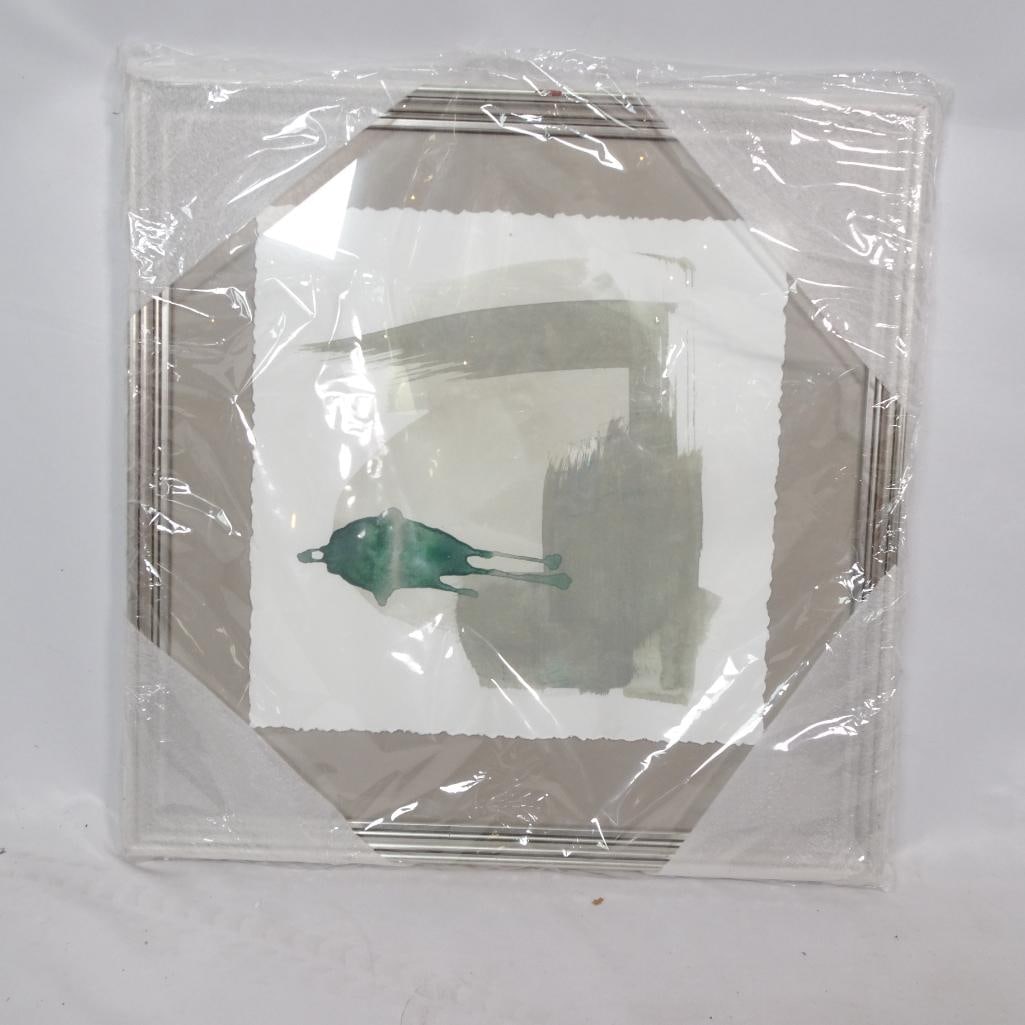 Paragon Framed Abstract Wall Art: Authentic Paragon Picture Gallery framed wall art. Approximate size: 18? x 18? (square) Condition: New in original protective wrap Features: Modern minimalist abstract design Soft neutral tones