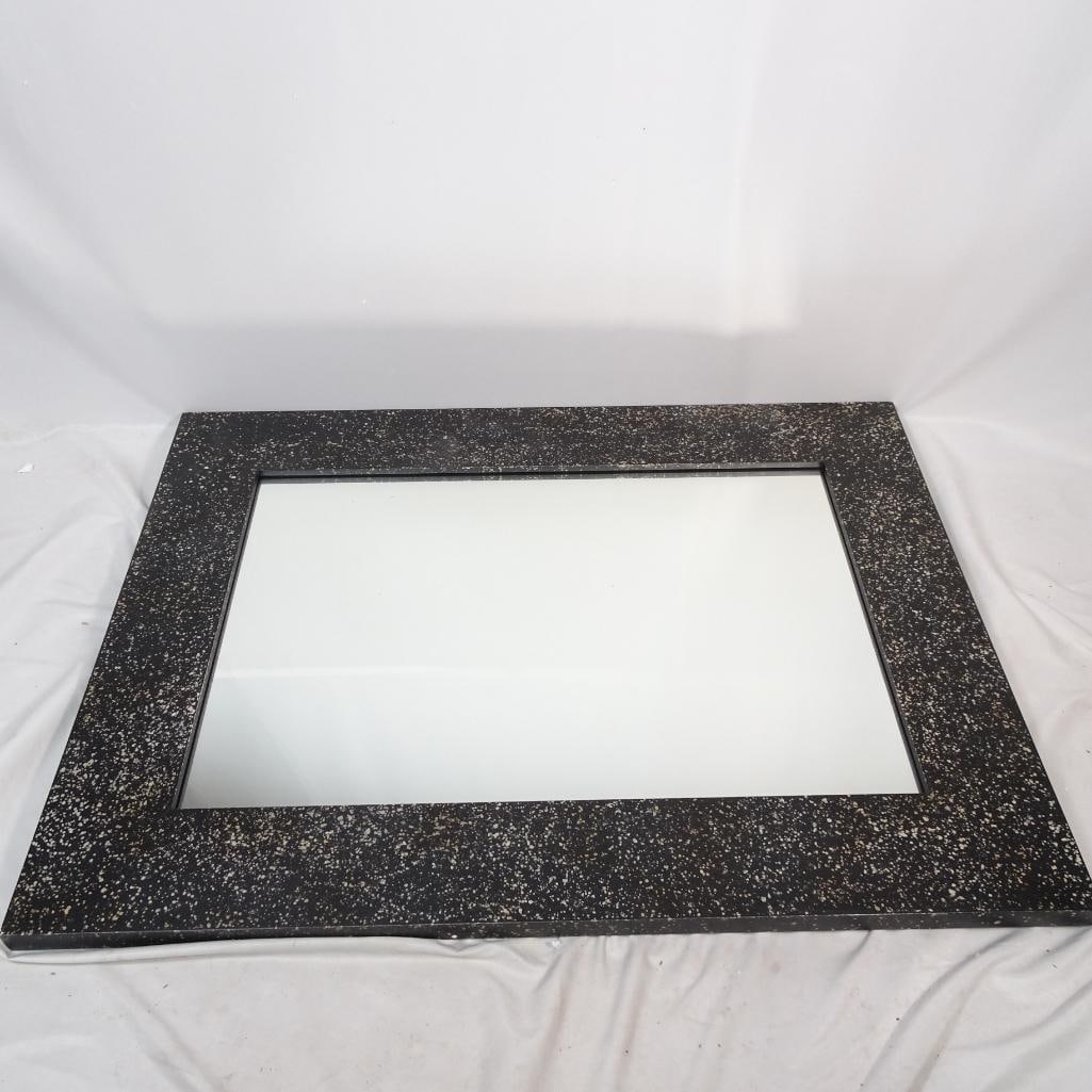 Large Wall Mirror Black Gold Speckled Frame Modern Decor (1 of 7)