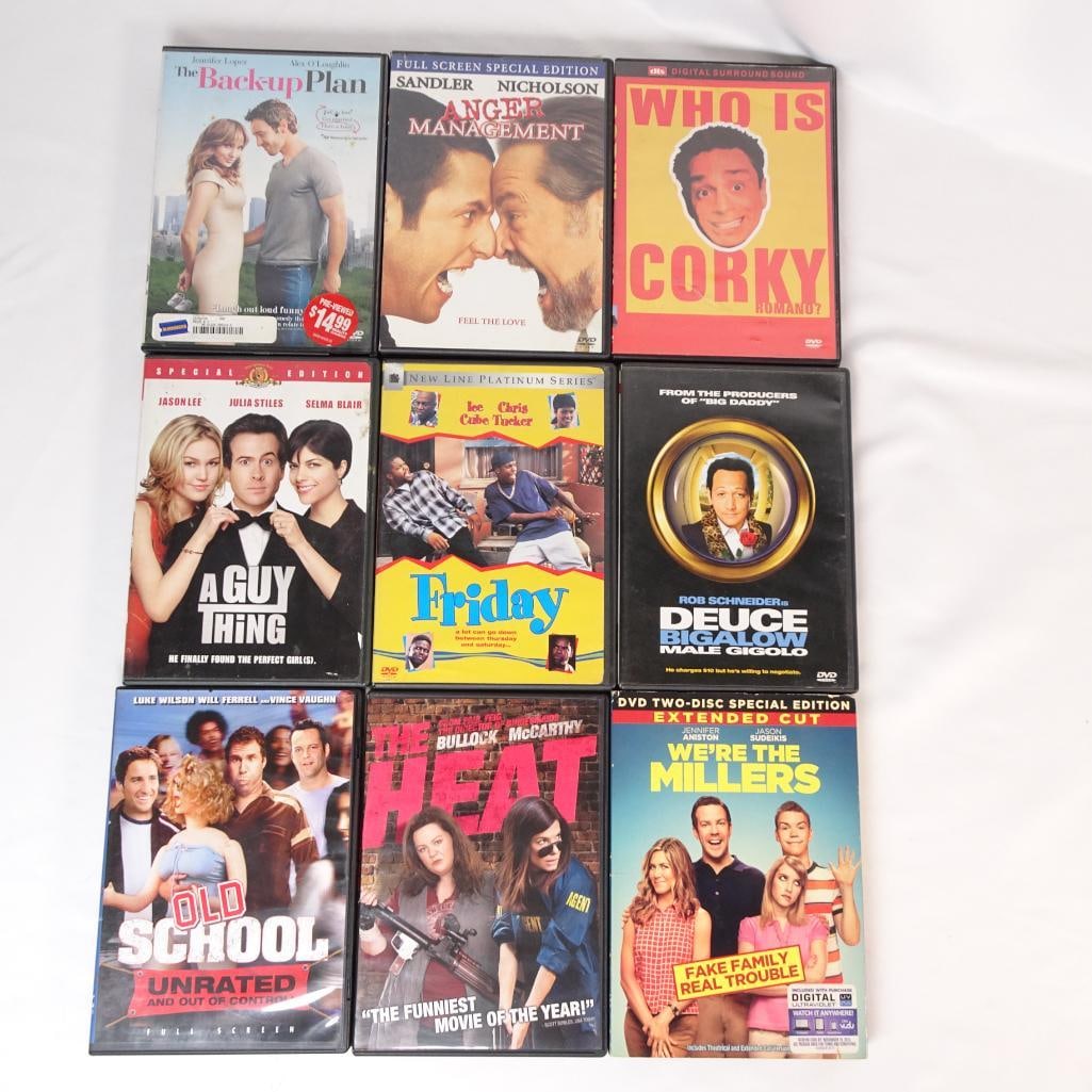Lot of 9 Comedy DVDs We?re the Millers, Old School, Friday, Anger Management + More (1 of 2)