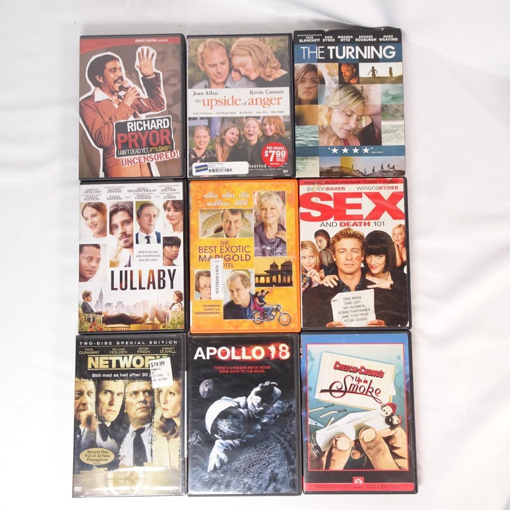 Lot of 9 DVDs Apollo 18, Network, Up in Smoke, Best Exotic Marigold Hotel + More (1 of 2)