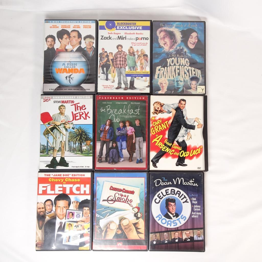 Lot of 9 DVDs The Breakfast Club, Young Frankenstein, A Fish Called Wanda + More (1 of 2)