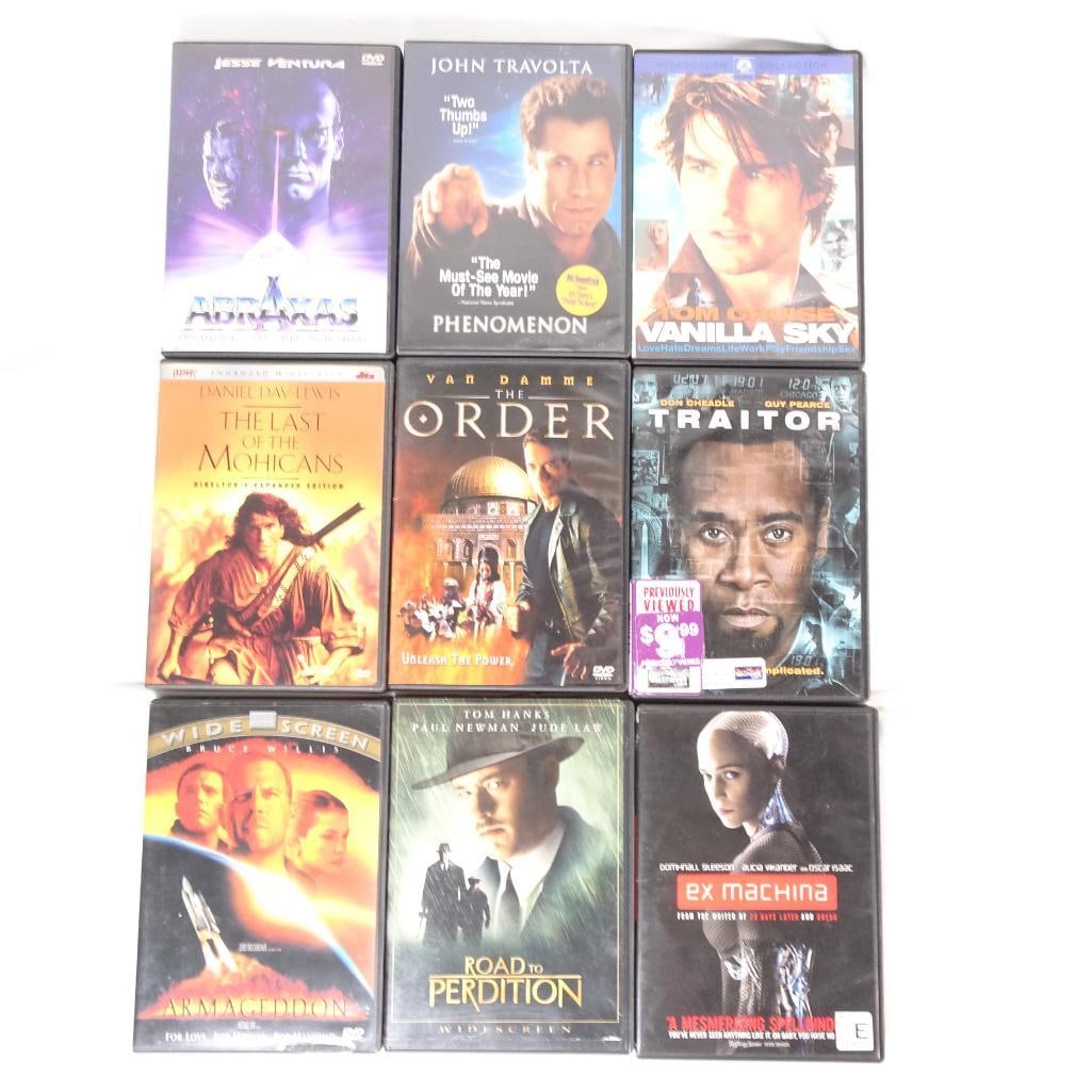 Lot of 9 DVDs Ex Machina, Road to Perdition, Last of the Mohicans + More (1 of 2)