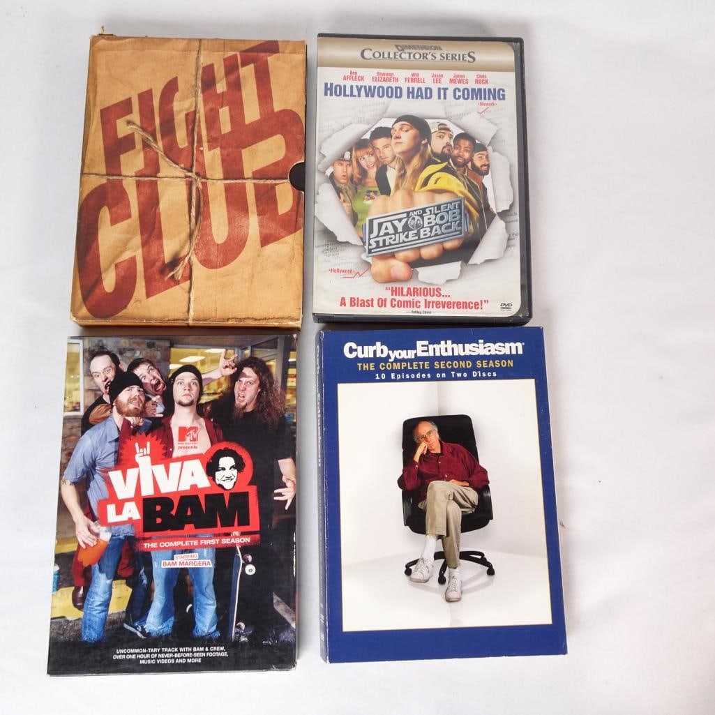 Lot of 4 DVDs Fight Club Collector Box, Jay & Silent Bob, Viva La Bam, Curb Your Enthusiasm Season (1 of 7)