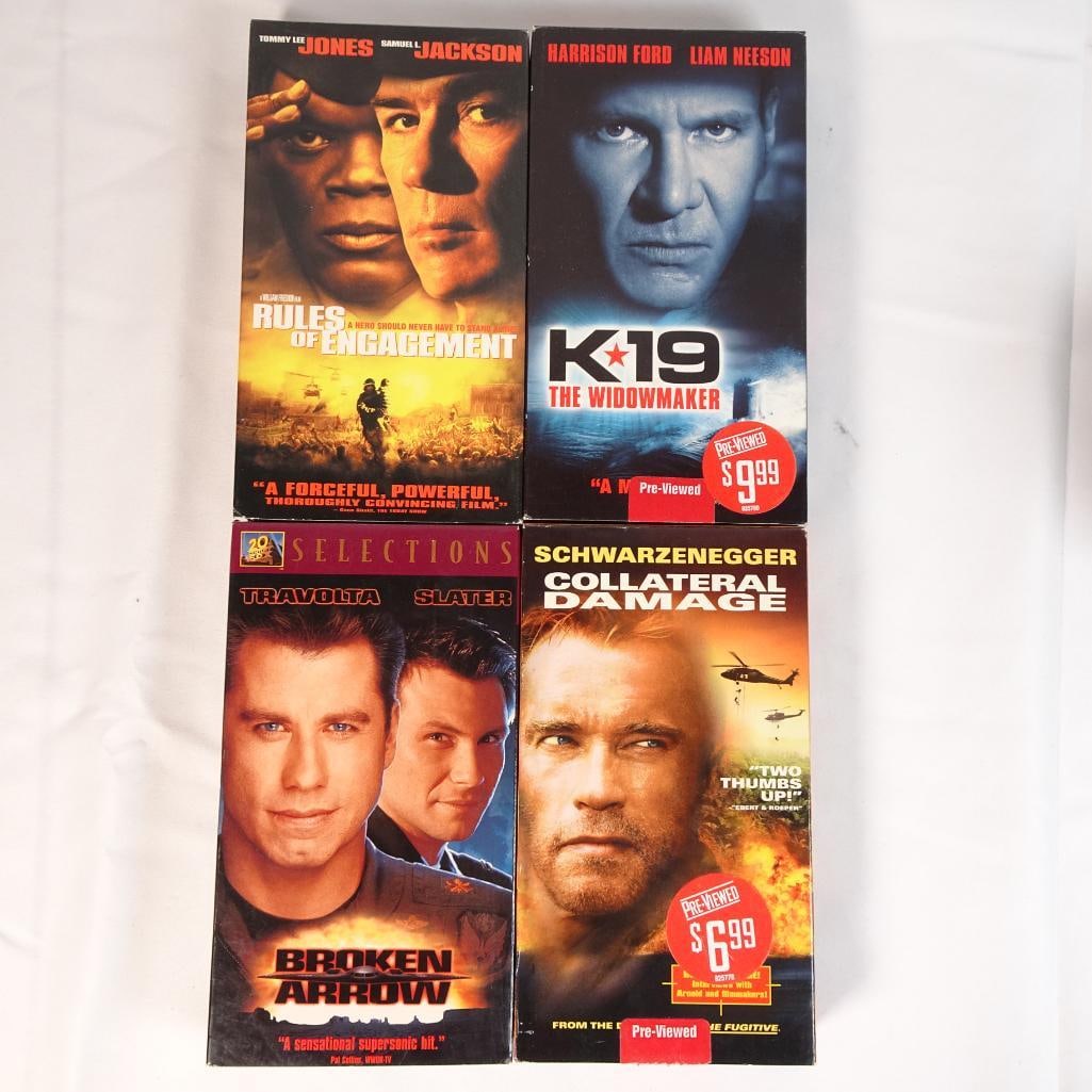 Lot of 4 VHS Action Movies K-19, Collateral Damage, Broken Arrow, Rules of Engagement Vintage (1 of 2)