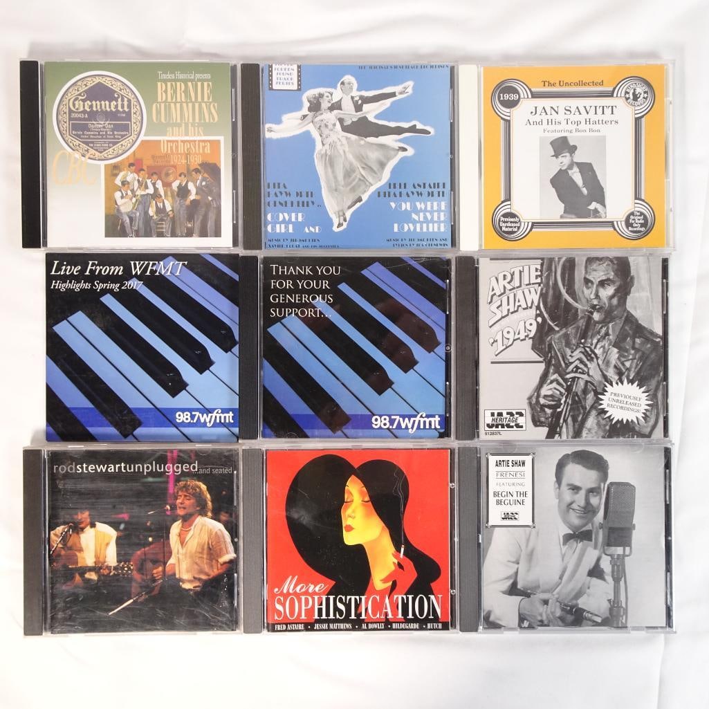Lot of 9 CDs Big Band Jazz & Vintage Collection (Artie Shaw, Jan Savitt, Fred Astaire): Lot of 9 CDs featuring a collection of big band jazz, swing, and vintage recordings from the 1920s1940s era. A great lot for collectors of swing, big band, and early jazz music. Condition: Pre-owned.