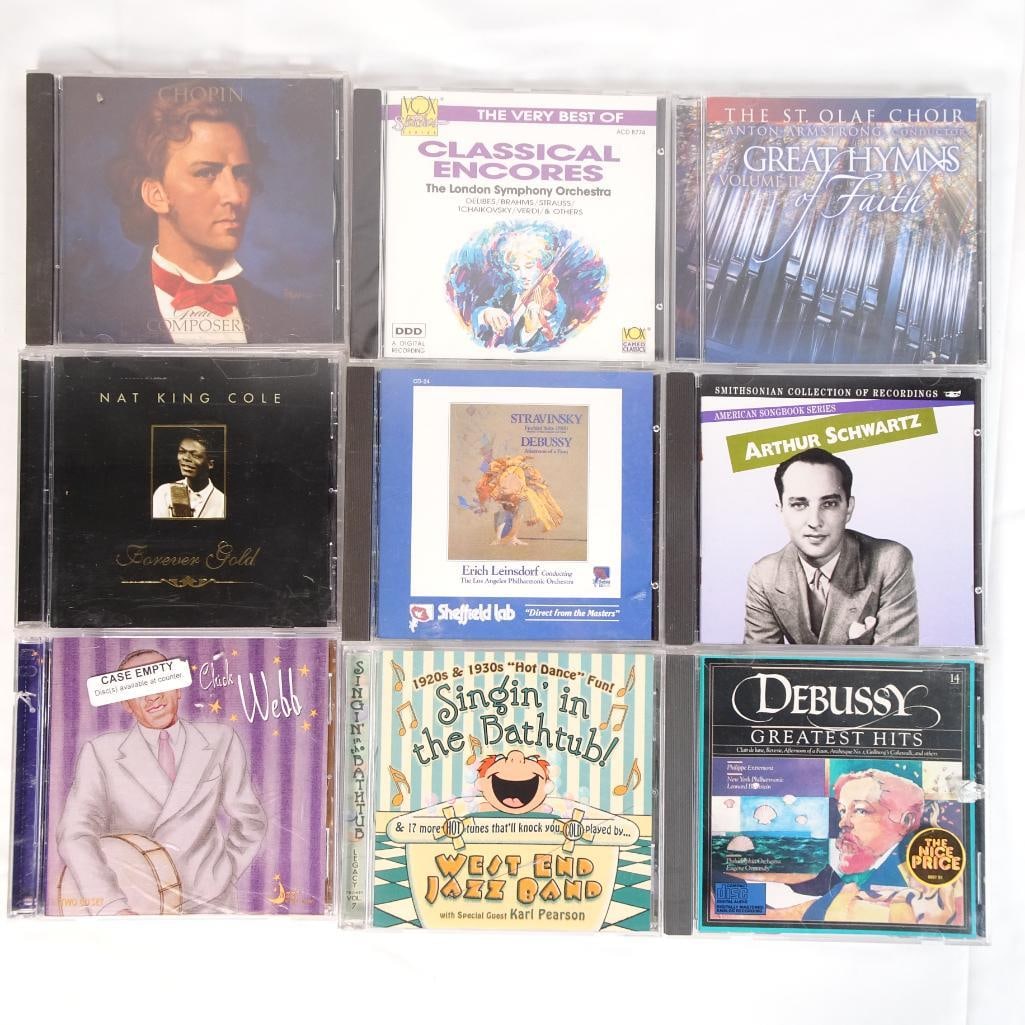 Lot of 9 CDs Classical, Jazz & Vintage Vocal (Chopin, Nat King Cole, Debussy, Big Band) (1 of 2)