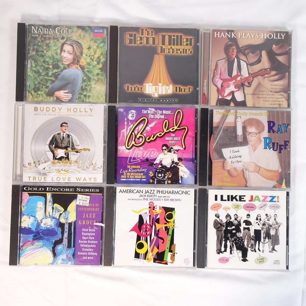 Lot of 9 CDs Jazz, Big Band & Oldies Collection (Glenn Miller, Buddy Holly, Nat King Cole Style) (1 of 2)
