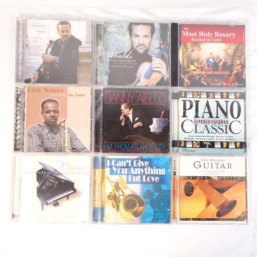 Lot of 9 Music CDs Classical Piano Vivaldi Spanish Guitar Easy Listening + More (1 of 2)
