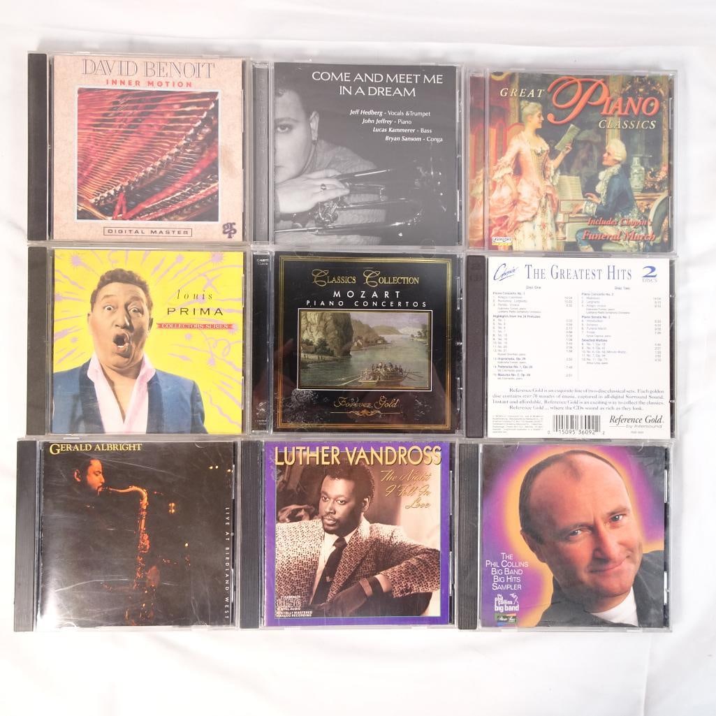 Lot of 9 Music CDs Jazz Soul Classical Luther Vandross David Benoit Mozart Chopin + More (1 of 2)