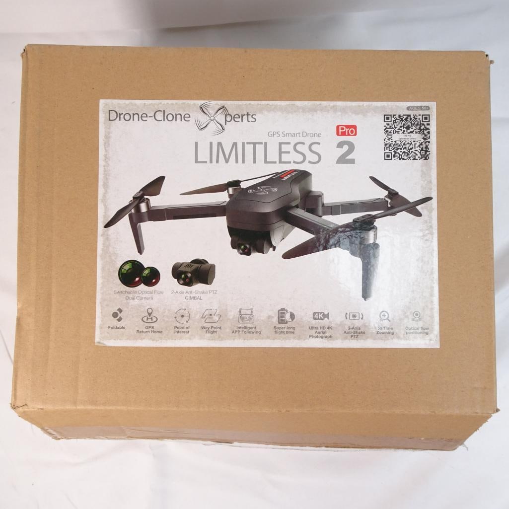 Limitless 2 Pro GPS Drone 4K Camera Foldable w Case Controller Battery + Extras: Feature-packed Limitless 2 Pro GPS Smart Drone great for beginners and hobbyists looking for aerial photography and fun flying experience. ?Condition: Pre-owned very good condition Light signs of use