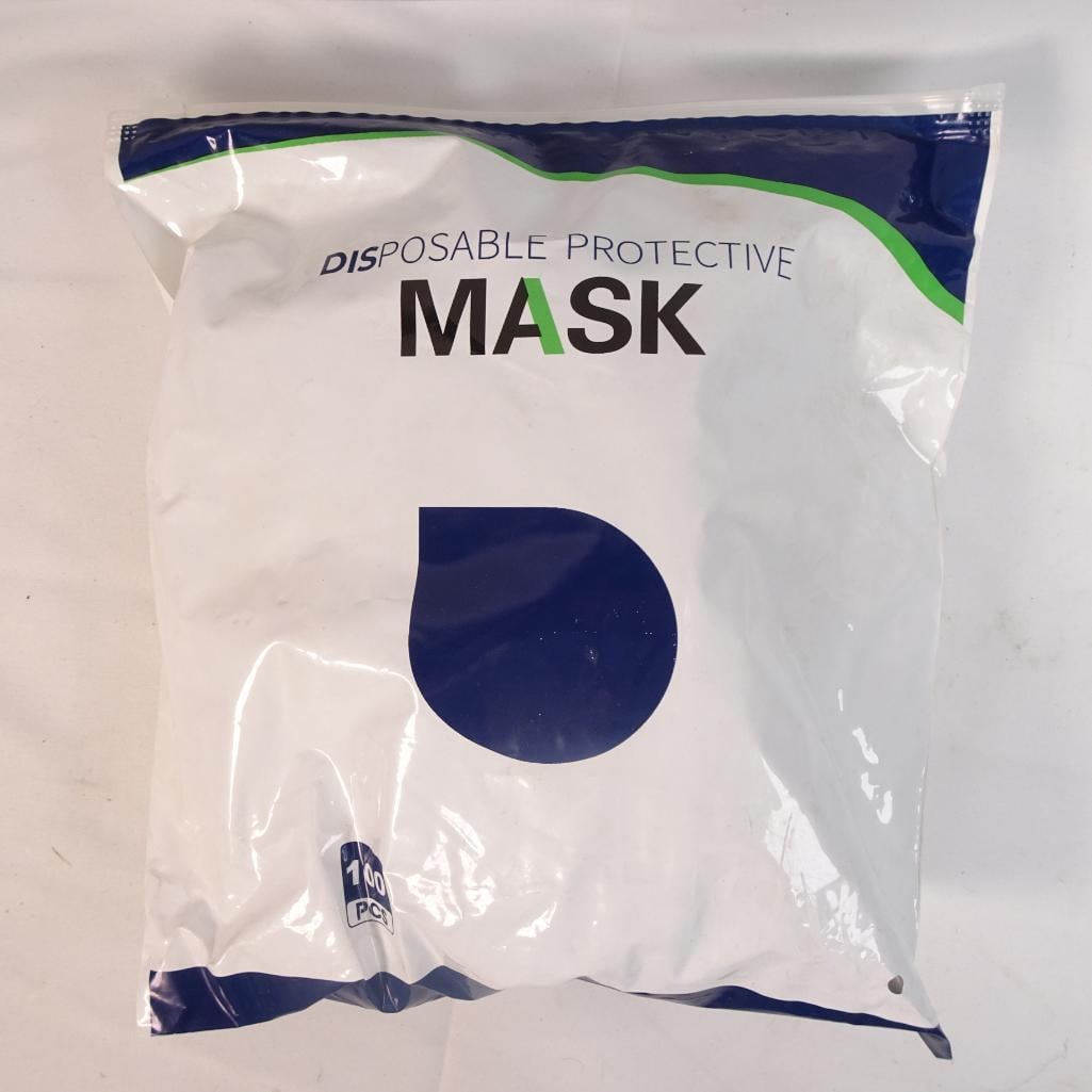 Lot of 100 Black Disposable Protective Face Masks Non-Medical NewLot of 100 Black Disposable Protect (1 of 4)