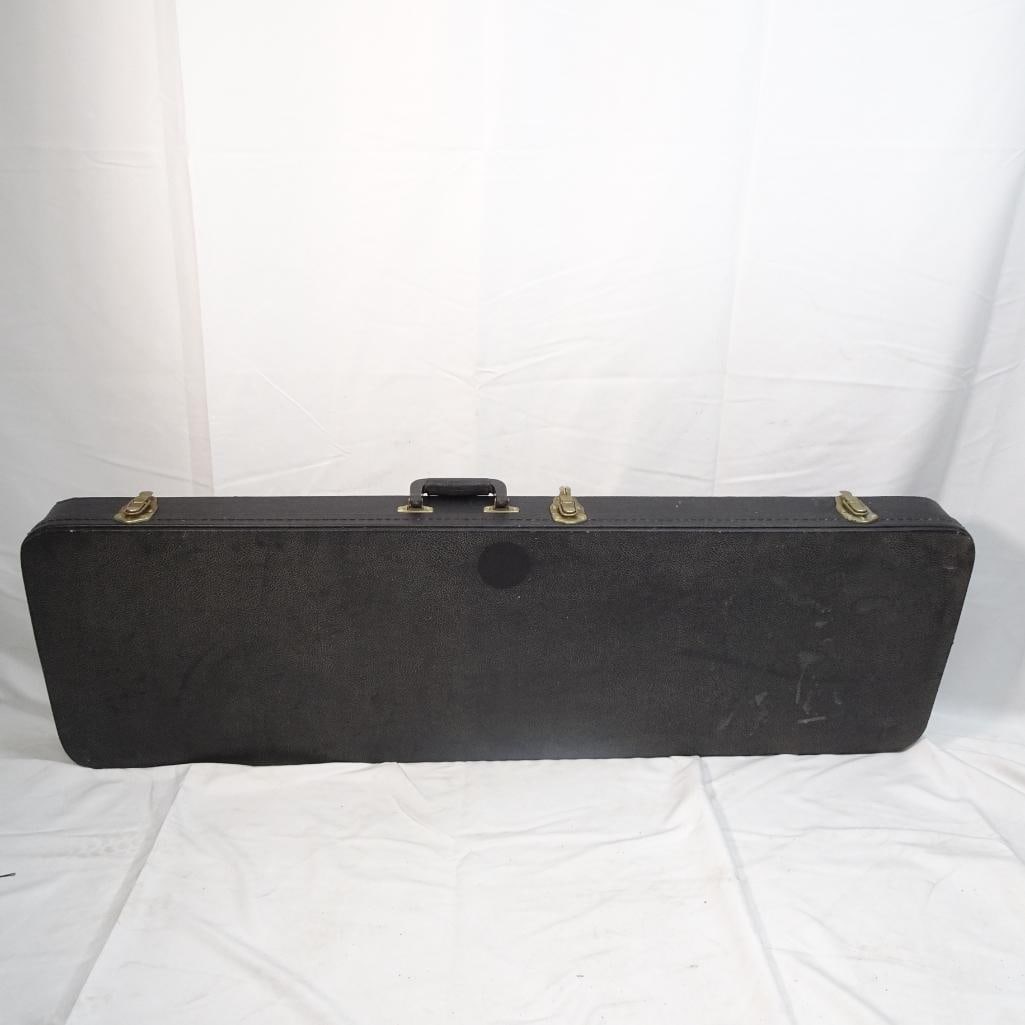 Custom Blue Sparkle Precision Bass Style Electric Guitar w Hard Case (1 of 10)