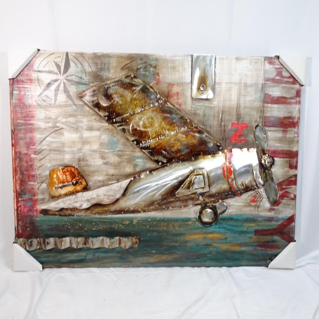 Ren-Wil Large 3D Metal Airplane Wall Art Industrial Aviation Decor 48 x 36 (1 of 10)