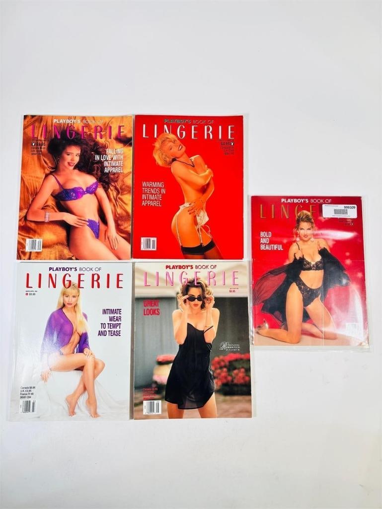 Vintage Playboy's Book of Lingerie 80s & 90sEditio: set of five (5) vintage issues of Playboy's Book of Lingerie. Spanning the iconic 1980s and 1990s eras, these special edition "softcover books" are dedicated entirely to high-end lingerie photography