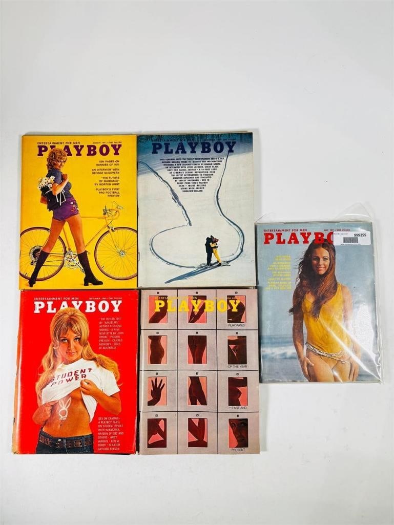 Playboy Magazine Collection - Set of 5 - 1971: set of five (5) vintage issues of Playboy Magazine. Known for its sophisticated blend of world-class photography, award-winning journalism, and interviews with the most influential figures of the 20th