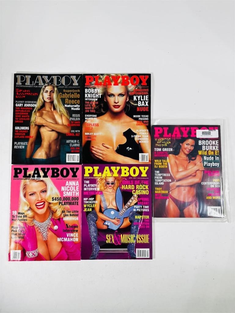 Playboy Magazine Collection - Set of 5 - 2001: set of five (5) vintage issues of Playboy Magazine. Known for its sophisticated blend of world-class photography, award-winning journalism, and interviews with the most influential figures of the 20th