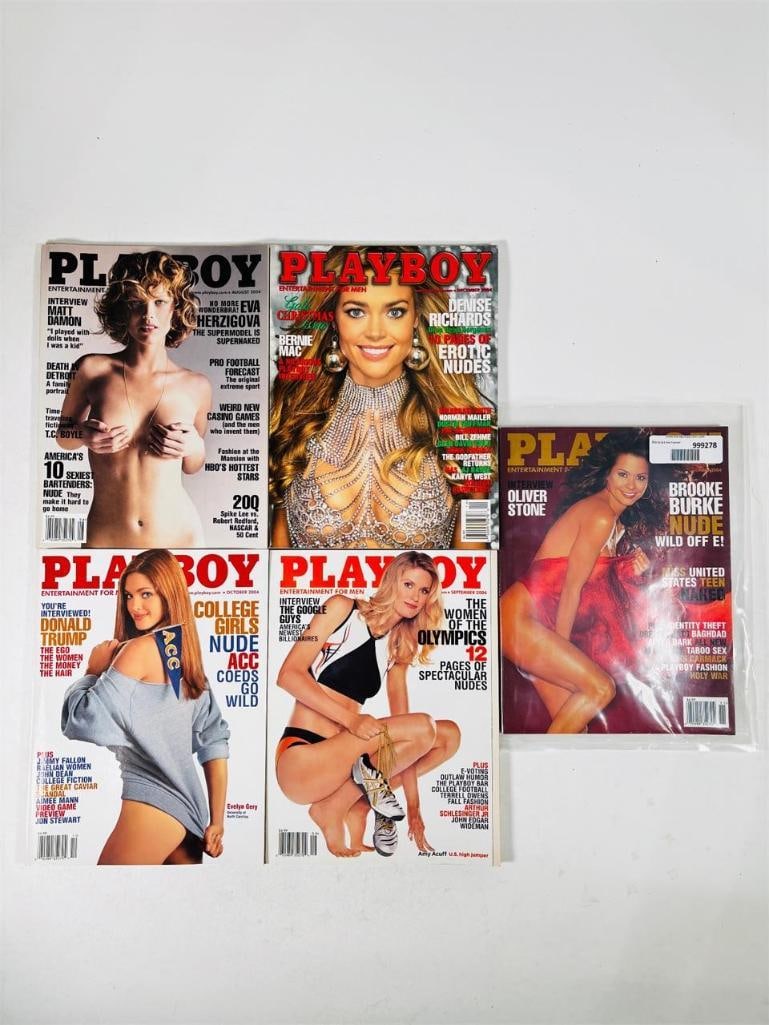 Playboy Magazines -Brooke Burke, Women of Olympics: set of five (5) vintage issues of Playboy Magazine. Known for its sophisticated blend of world-class photography, award-winning journalism, and interviews with the most influential figures of the 20th