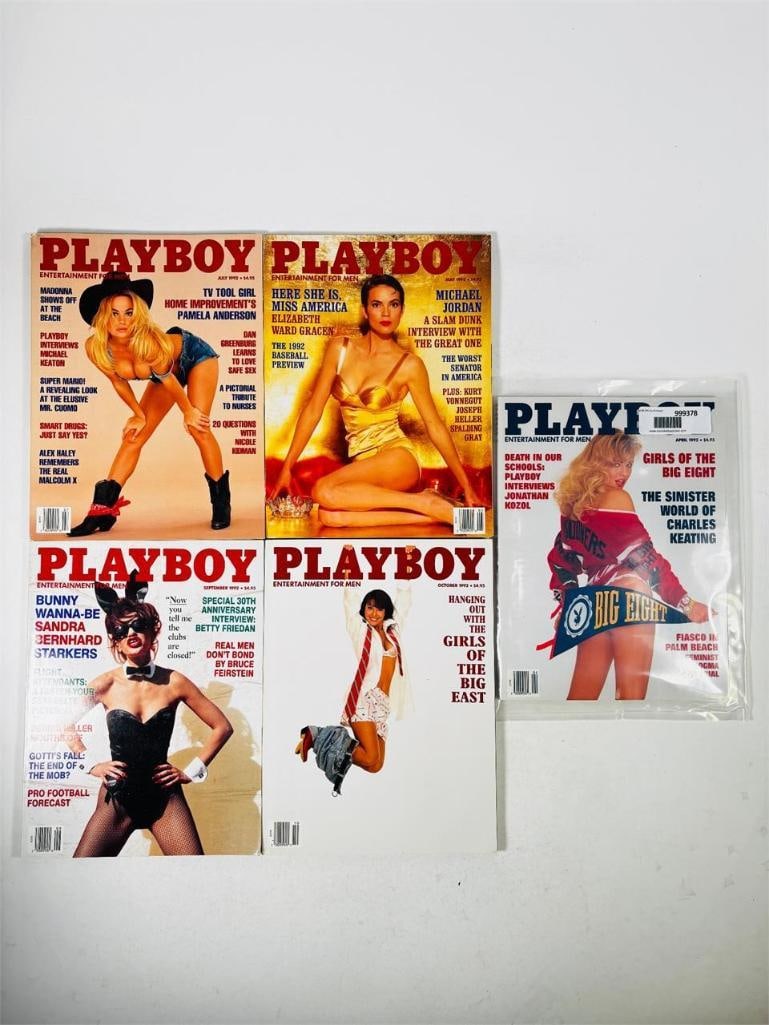 Playboy Magazine Collection - Set of 5 -1992: set of five (5) vintage issues of Playboy Magazine. Known for its sophisticated blend of world-class photography, award-winning journalism, and interviews with the most influential figures of the 20th