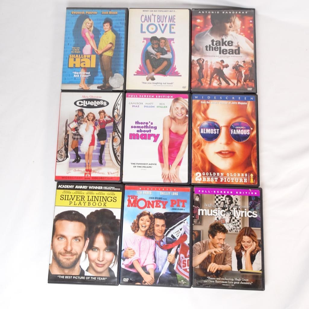 Lot of 9 DVDs -Silver Linings Playbook, Clueless, Something About Mary + More: Lot of 9 DVD Movies -Romantic Comedy / Drama Collection This auction includes a bundle of 9 DVD movies featuring romantic comedies, dramas, and feel-good classics. ? Condition: Pre-owned DVDs in origi