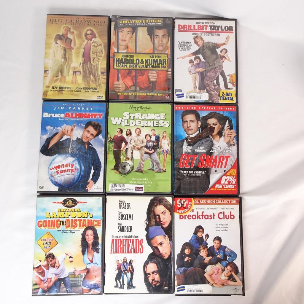 Lot of 9 Comedy DVDs -Big Lebowski, Breakfast Club, Bruce Almighty + More (1 of 2)