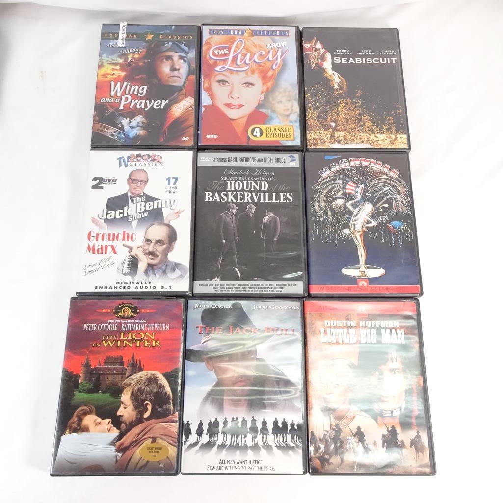 DVD Movie Lot 9 Films Seabiscuit Little Big Man Lion in Winter Lucy Sherlock Classics (1 of 2)