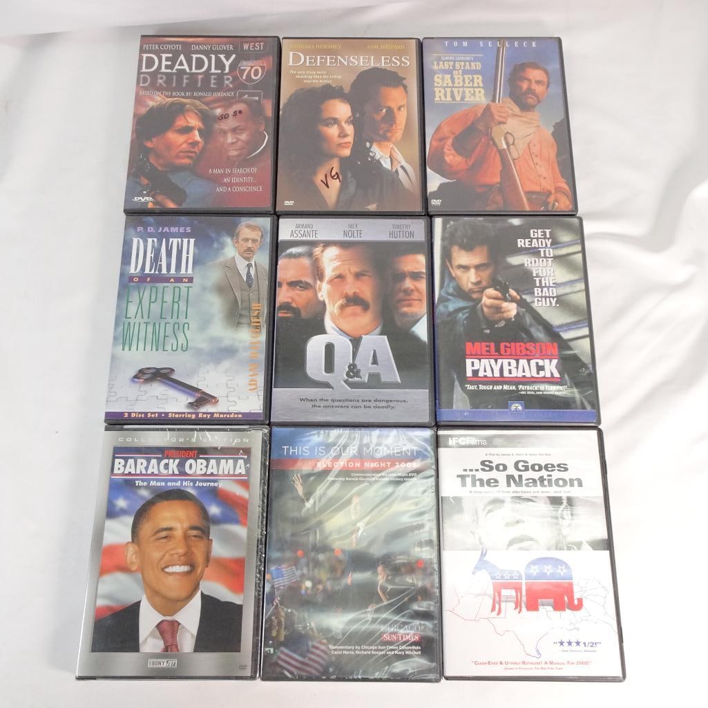 DVD Movie Lot (9 Titles) -Action, Drama, Western, Documentary -Mixed Collection: Mixed lot of 9 DVD movies in various genres including action, drama, western, and documentaries. Great bundle for collectors or resellers. Condition: Pre-owned. Cases may show light wear. Discs are un