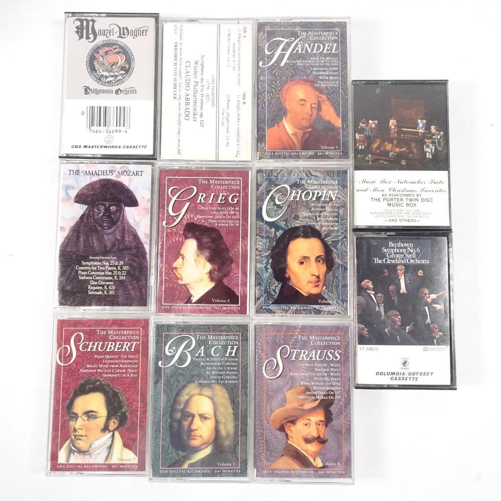 Lot of Classical Cassette Tapes Mozart Bach Chopin Beethoven Wagner Handel Abbado (1 of 2)