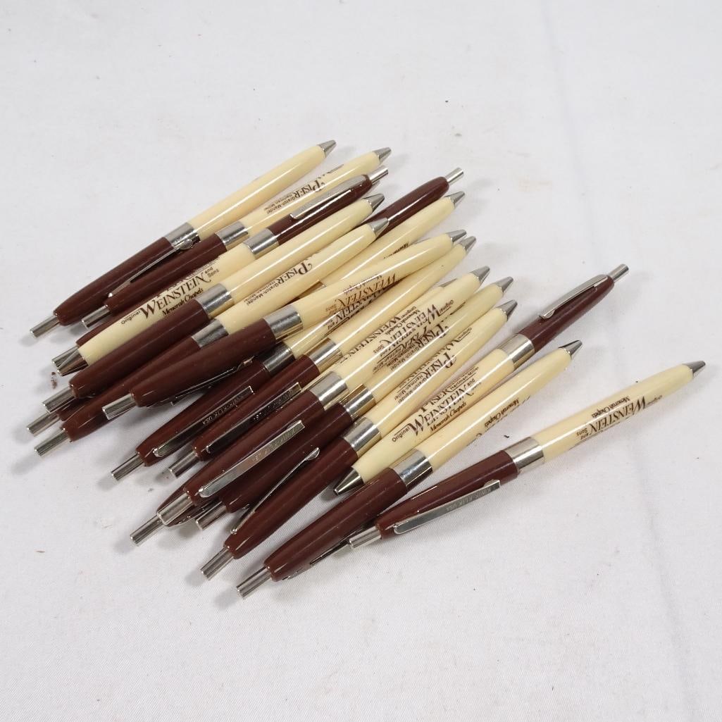 Vintage Advertising Ballpoint Pens Lot (20 pcs) Piser Weinstein Brown Cream Retro (1 of 5)