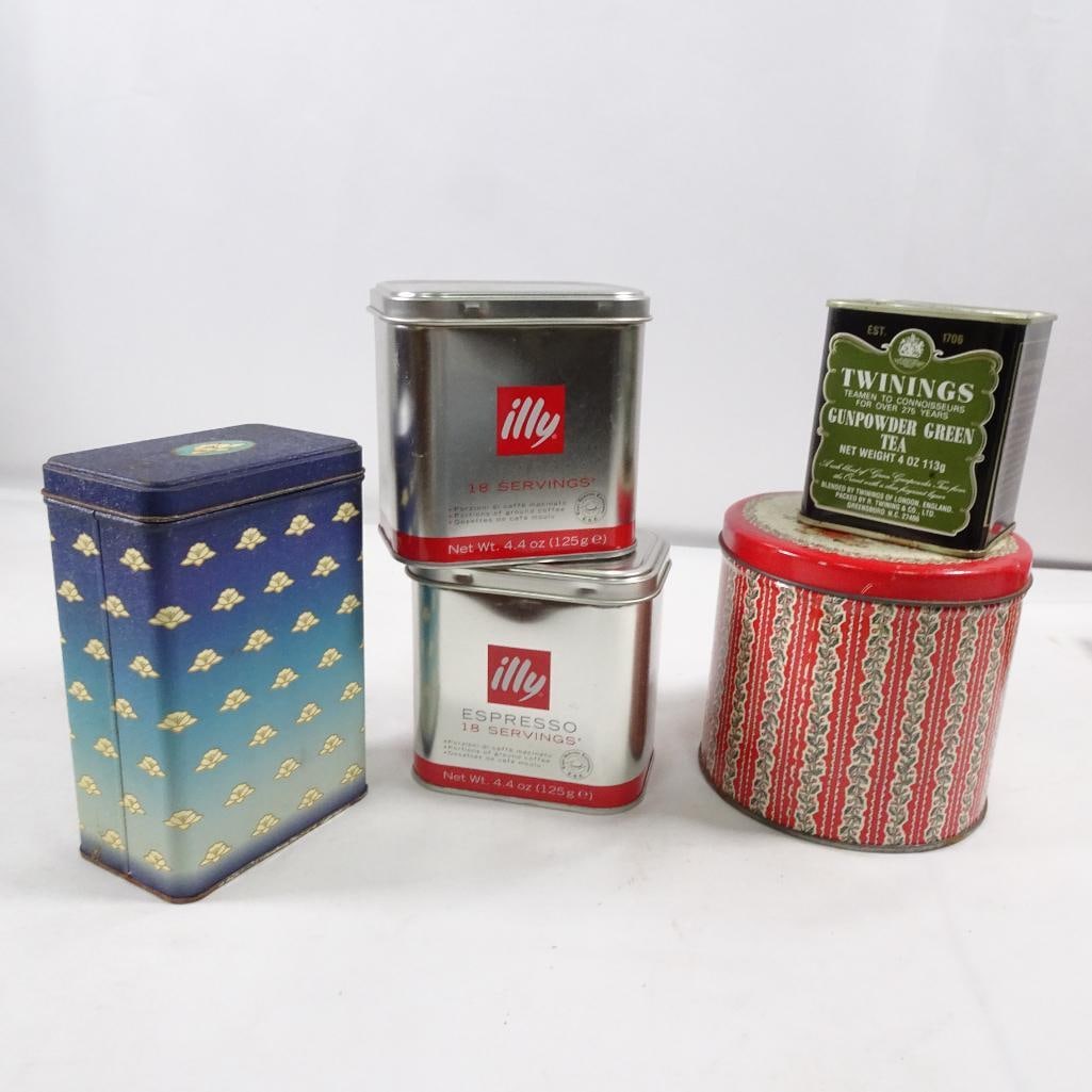 Vintage Tin Canister Lot (1 of 5)