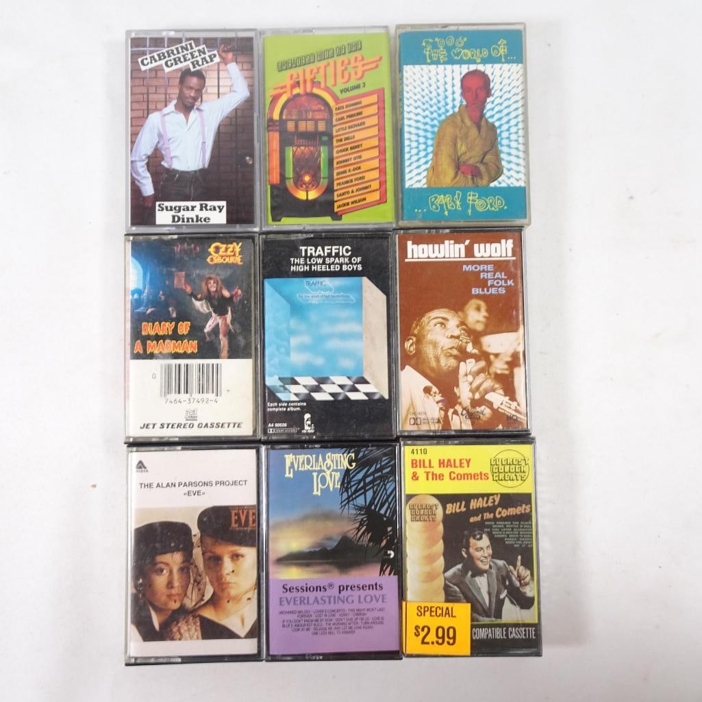 Lot of 9 Vintage Cassette Tapes (1 of 2)
