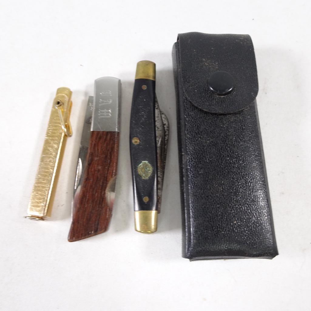 Pocket Knife Lot Vintage Folding Knives Multi Tool Hoffritz Copenhagen + Case (1 of 9)