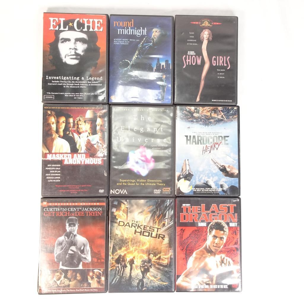 Lot of 9 DVD Movies Showgirls, Hardcore Henry, The Last Dragon + More (1 of 2)