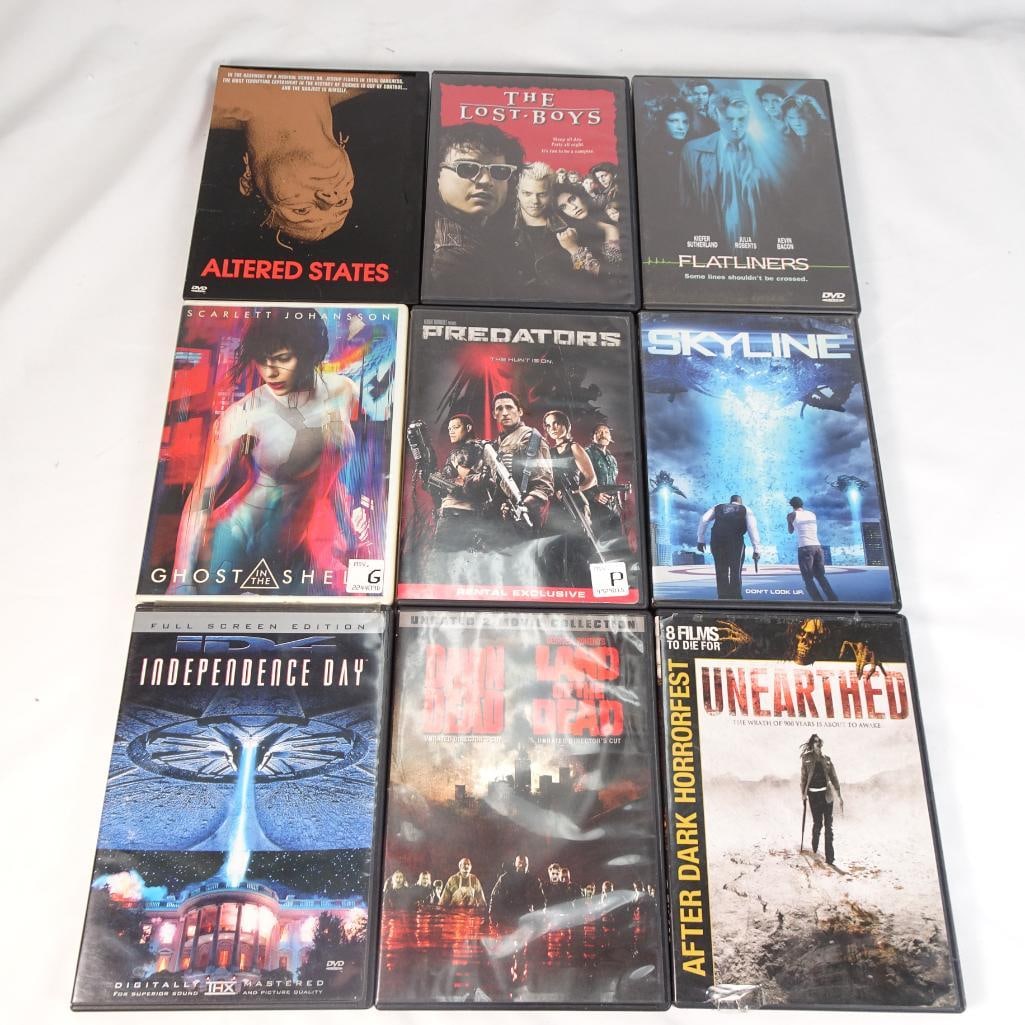 Lot of 9 Sci-Fi Horror Thriller DVDs - The Lost Boys, Flatliners, Predators and more (1 of 2)