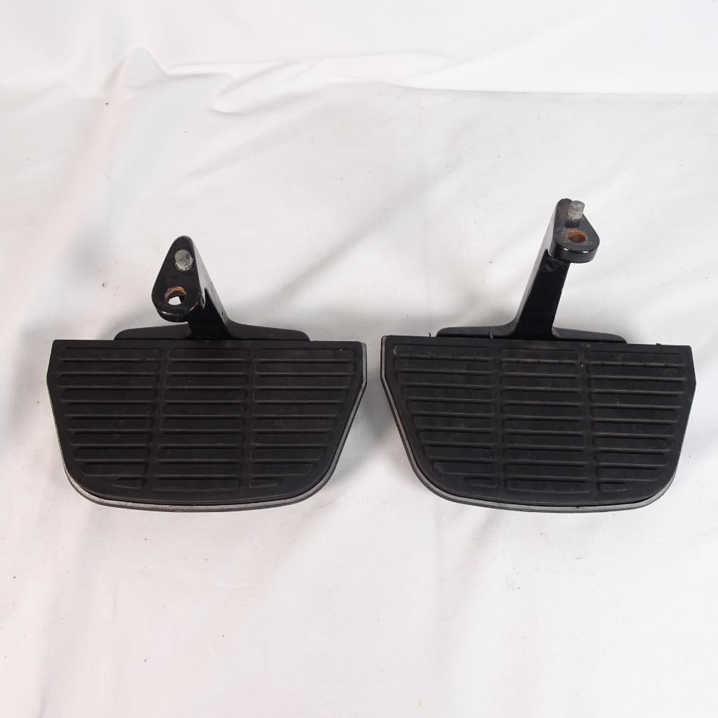 Motorcycle Footboards Footrests Set Black - Rider Floorboards Pair Touring Cruiser (1 of 3)