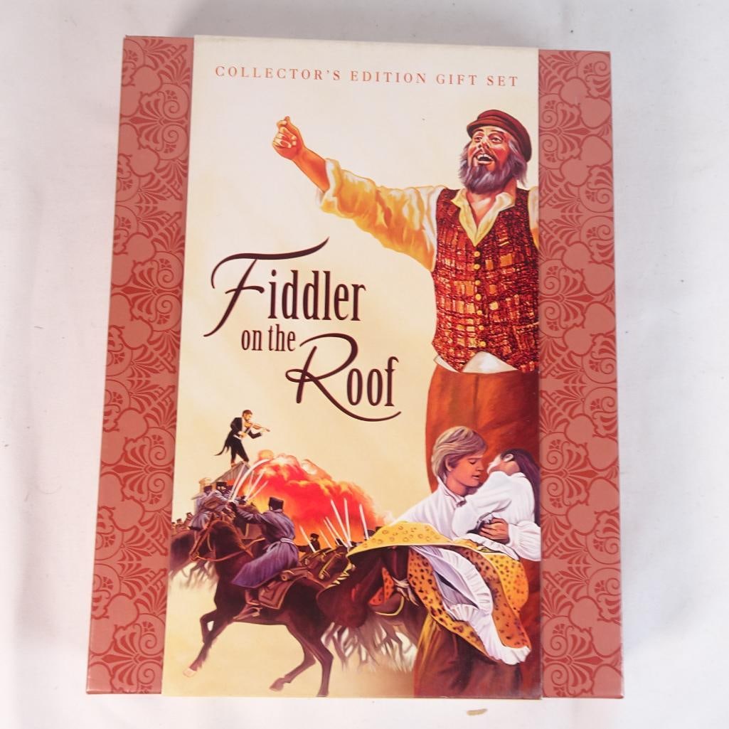 Fiddler on the Roof Collector?s Edition Gift Set DVD + CD Soundtrack + Songbook Box: Original Fiddler on the Roof Collector?s Edition Gift Set,??beautifully presented box set featuring the classic musical film along with soundtrack and official songbook. A great collectible for fans o