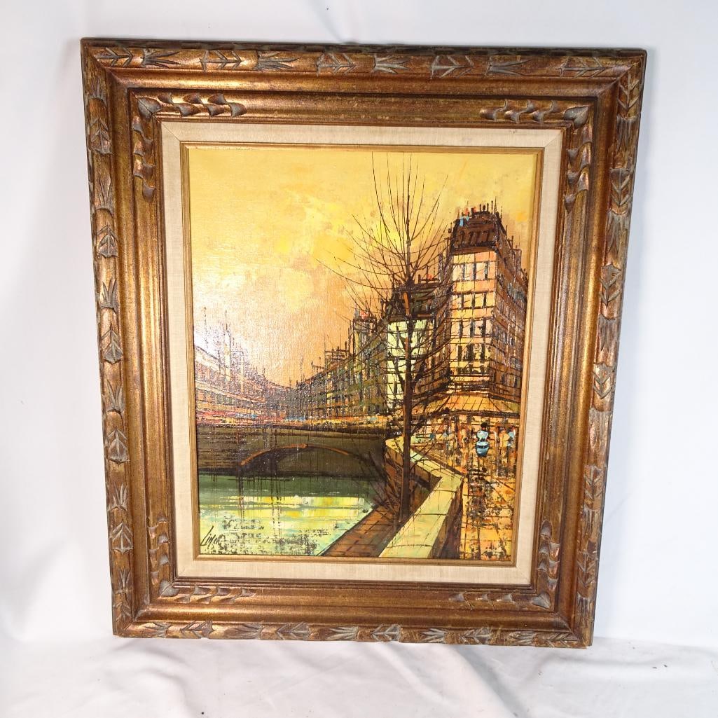 Framed Paris Cityscape Wall Art Impressionist Style Print Vintage Decorative Painting (1 of 5)