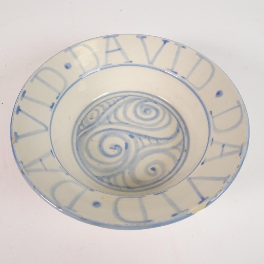 Vintage Italian Hand Painted Ceramic Pasta Bowl ?DAVID (1 of 4)