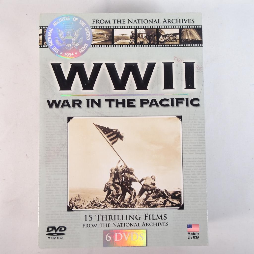 WWII War in the Pacific 6 DVD Set ? National Archives 15 Films Documentary Collection: Complete 6-DVD set WWII: War in the Pacific from the National Archives. Includes 15 historic films covering key battles and events in the Pacific Theater of World War II. Features authentic archival f