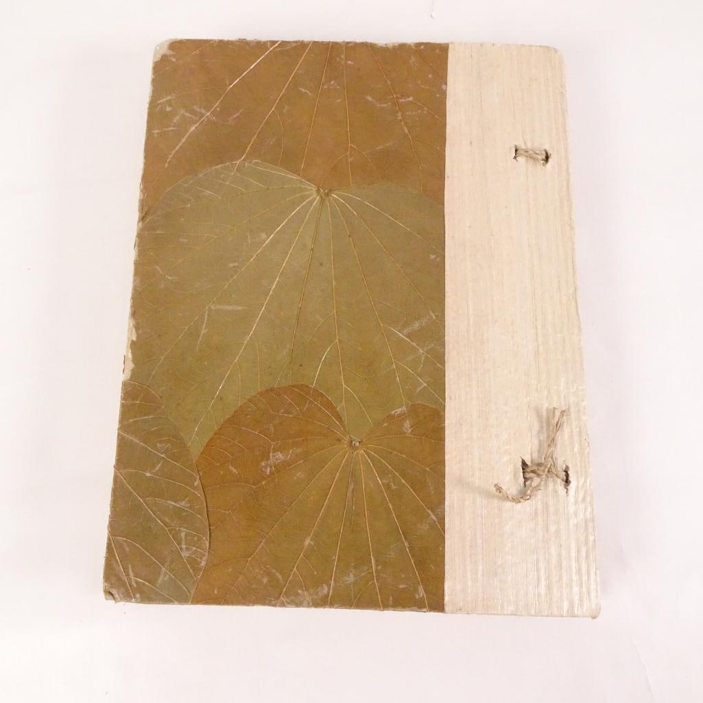 Vintage Handmade Leaf Art Photo Album Scrapbook Bird Carving Folk Art Memory Book (1 of 5)