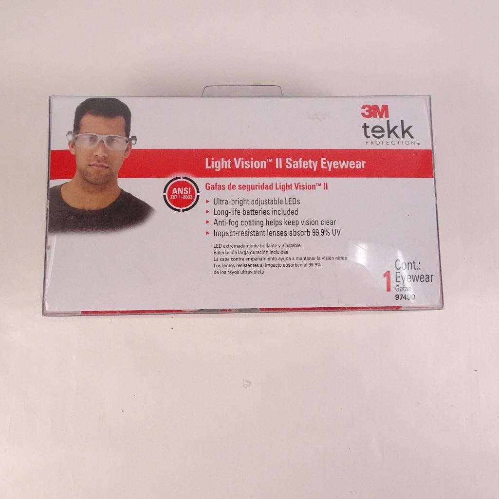 3M TEKK Light Vision II Safety Eyewear LED Safety Glasses ANSI Z87.1 New (1 of 4)