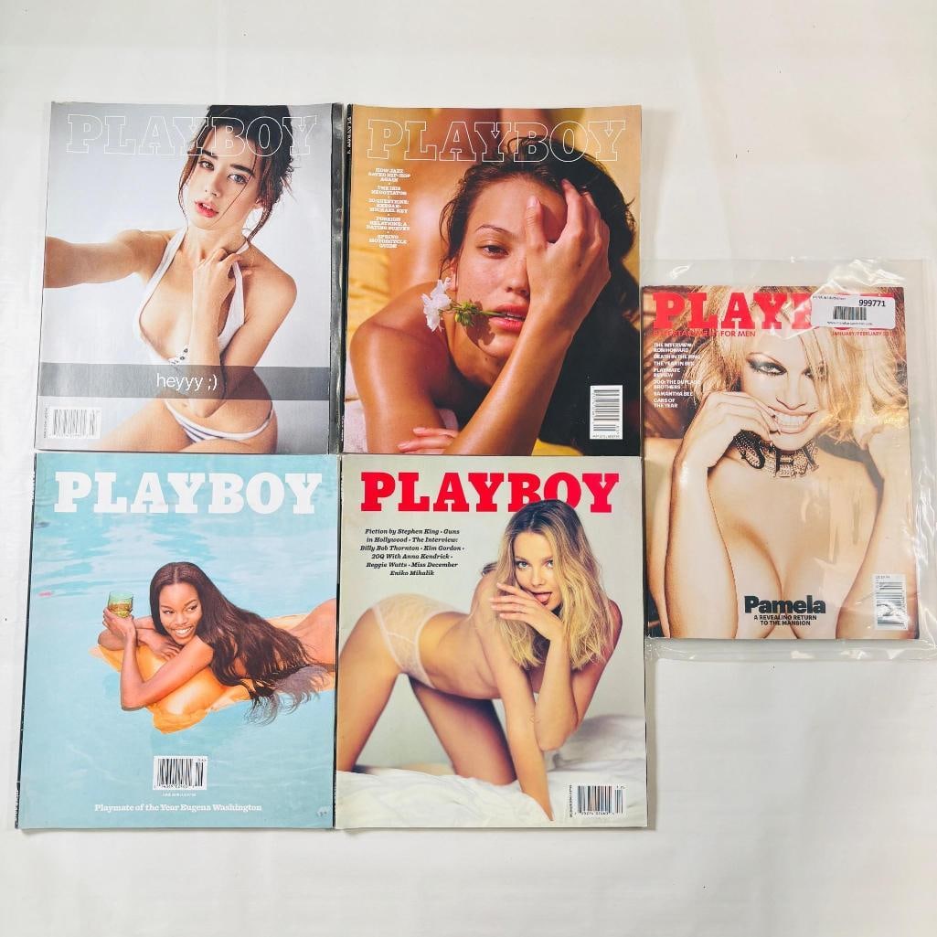 2016 Playboy Magazine Collection - Set of 5: set of five (5) issues of Playboy Magazine. Known for its sophisticated blend of world-class photography, award-winning journalism, and interviews with the most influential figures of the 21th century