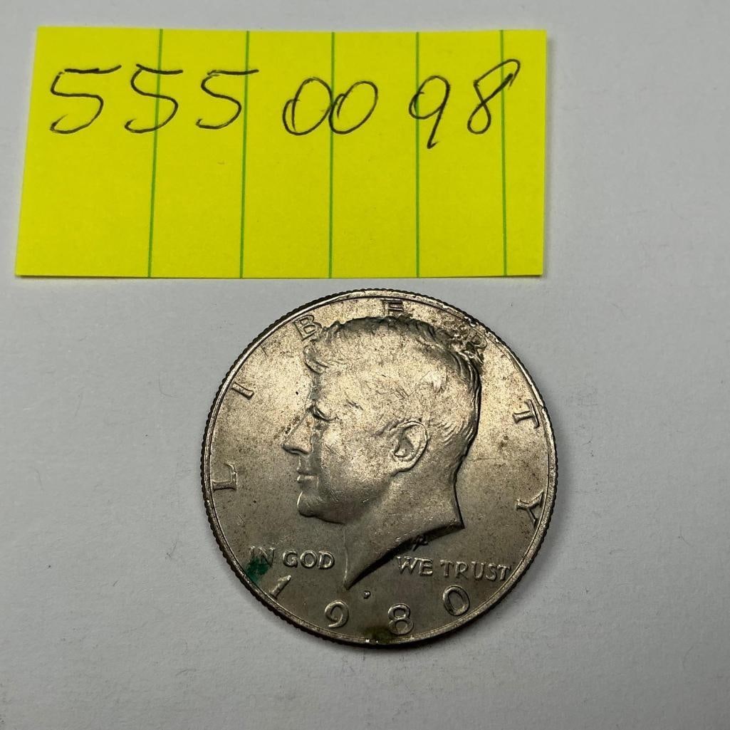 1980 US Kennedy Half Dollar (1 of 2)