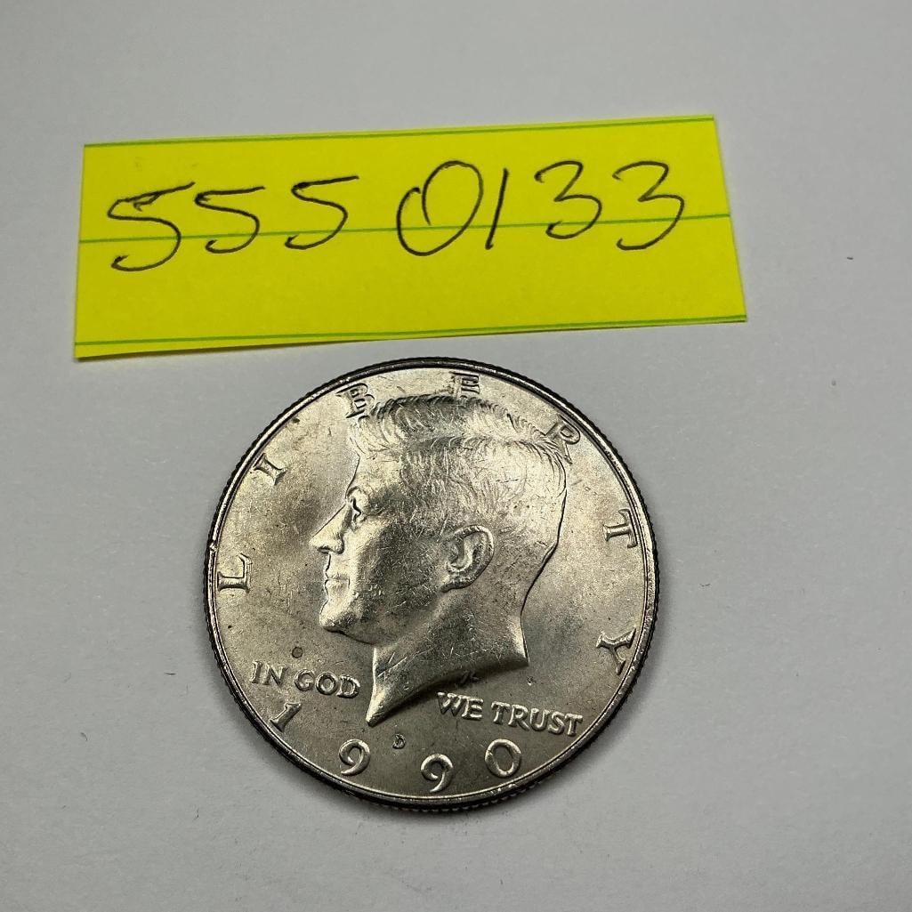 1990 US Kennedy half dollar (1 of 5)