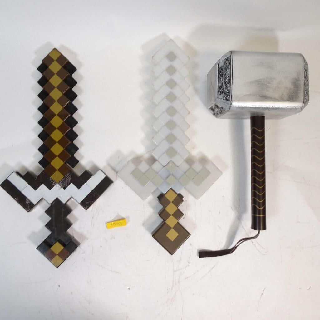 Gaming and Fantasy Lot: Offered as one lot, a fun and eye-catching gaming and fantasy bundle. All items sold together as one lot. Photos show exact items, condition, and dimensions.