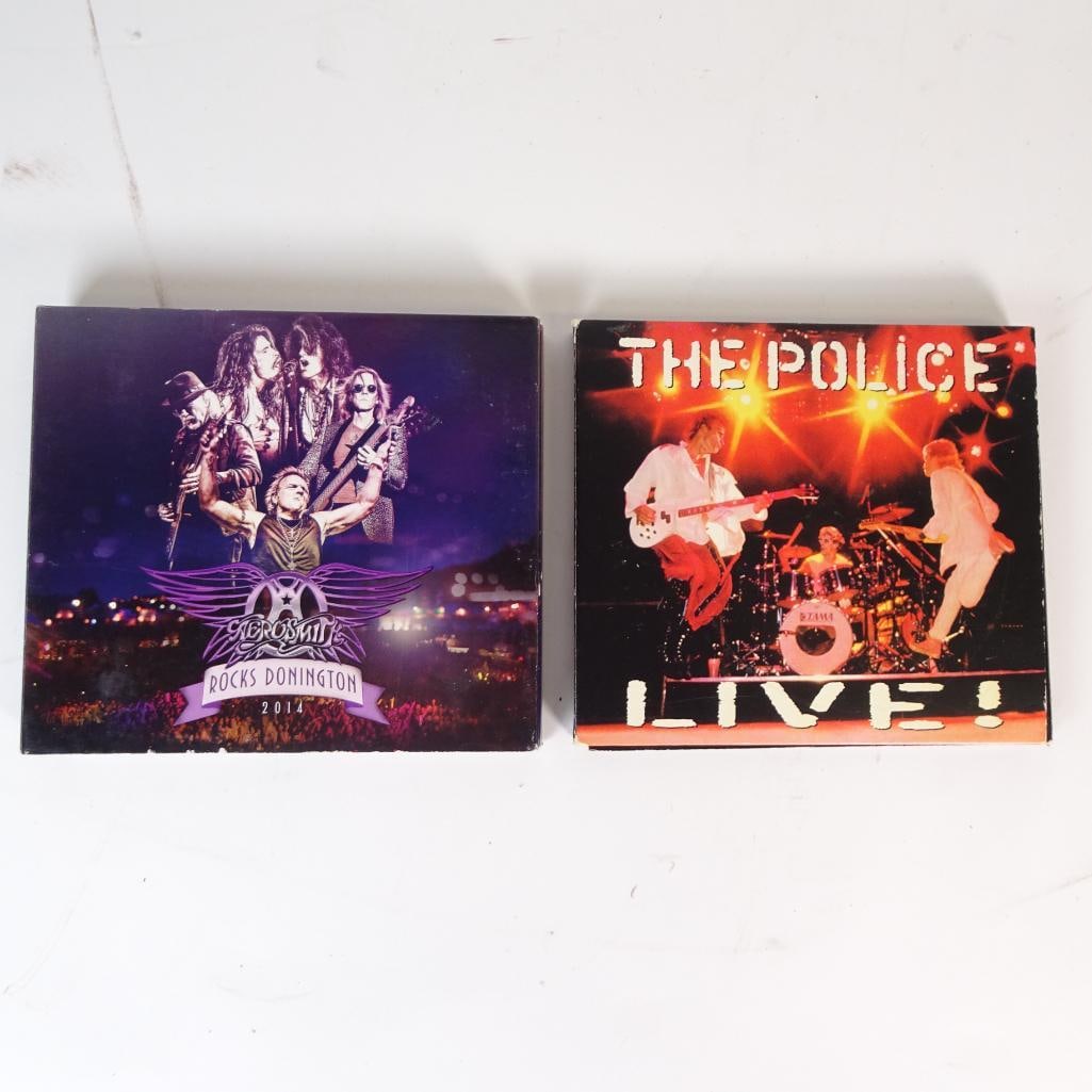 Classic Rock Live Set: A fantastic live classic rock bundle featuring two legendary bands in concert form. Perfect for collectors of live performances and physical media. Aerosmith 3-disc live set (DVD + 2 CDs) The Police