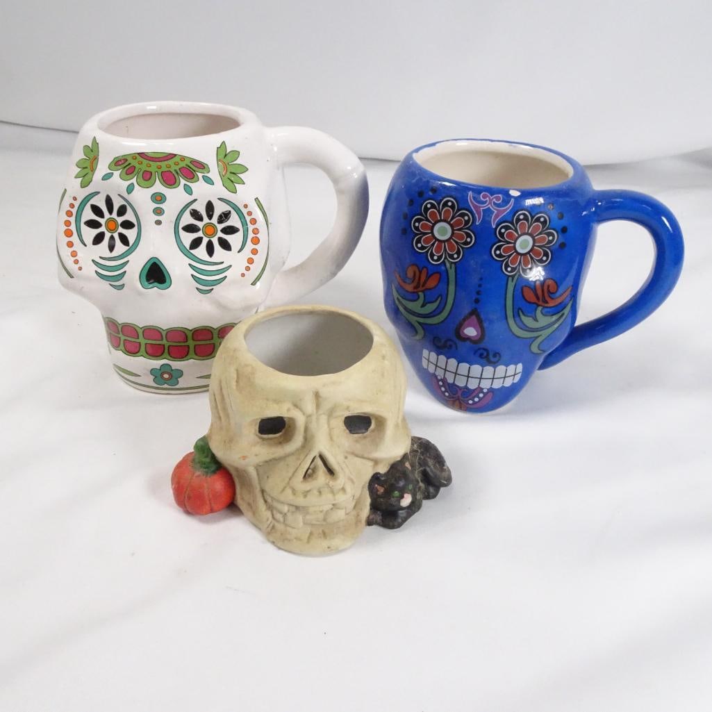 Day of the Dead Skull Mug Lot (1 of 8)