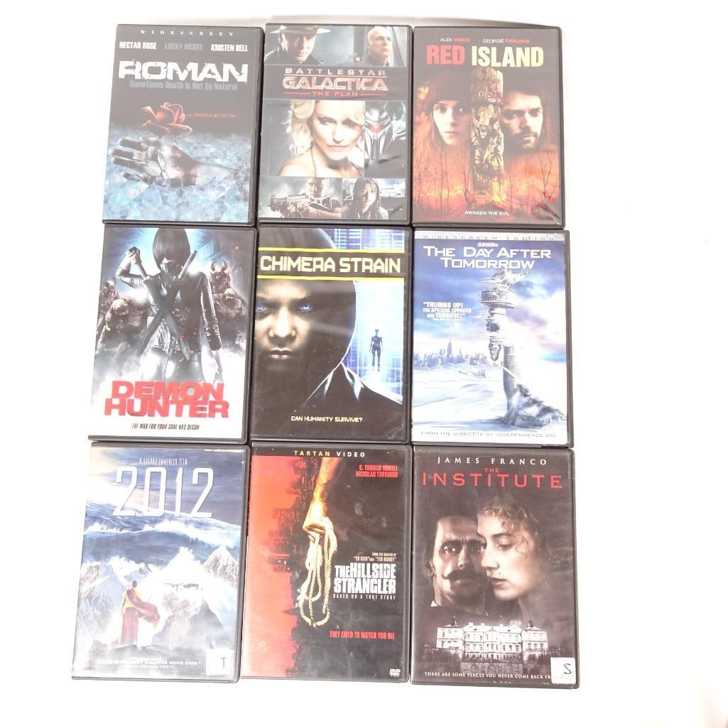 Lot of 9 DVDs - 2012, The Day After Tomorrow, Battlestar Galactica (1 of 2)